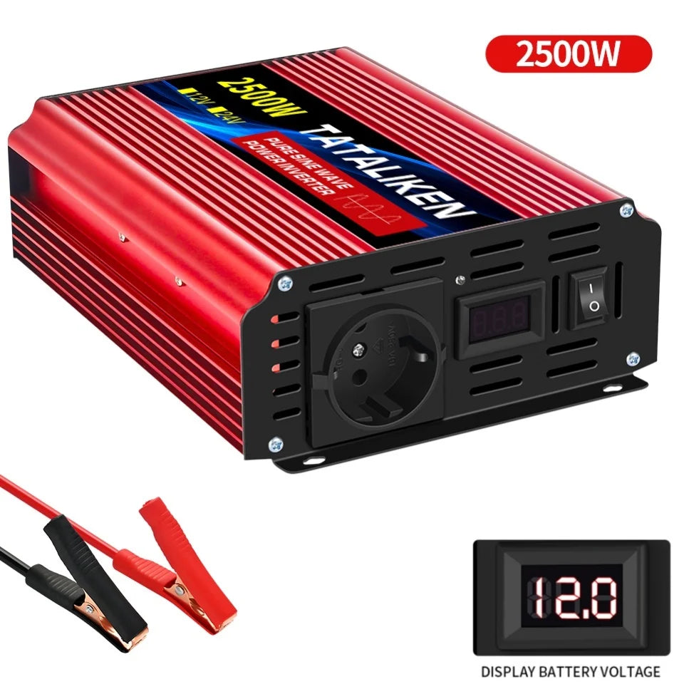 Автомобилен инвертор 12V към 220V 50Hz, чиста синусоида, EU контакт, с LED индикация