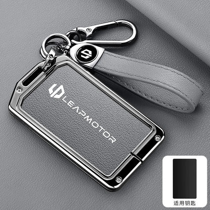 Калъф за NFC смарт ключ Leapmotor C10/C11/C16, цинкова сплав и кожа
