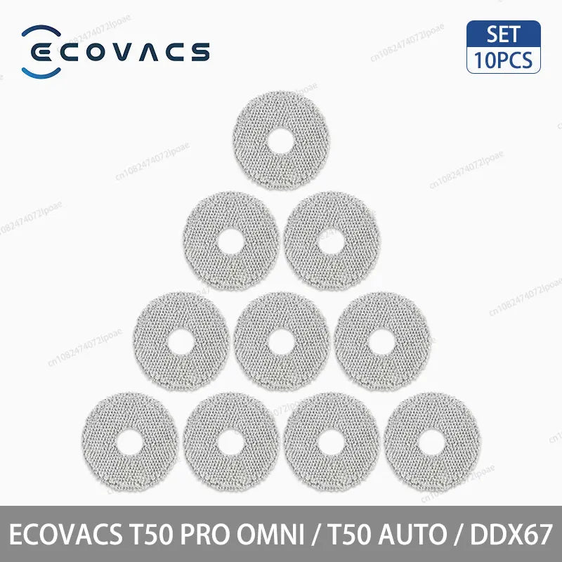 Аксесоари и консумативи за робот прахосмукачка ECOVACS T50 Pro Omni, T50 Auto, DDX67 – основна четка, странична четка, HEPA филтър, моп кърпа, торбичка за прах