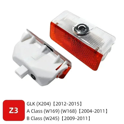 Комплект 2 бр. LED прожектори за врати с лого за Mercedes-Benz (GT, W223, W639, W168, W245, W215, W164, X164, W204, W219, W206, W209, W218)