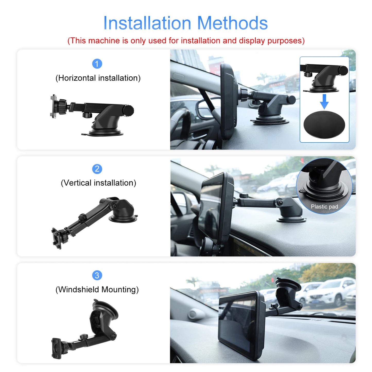 Podofo 7" преносим автомобилен дисплей с безжичен CarPlay/Android Auto, AirPlay, Bluetooth, FM трансмитер, AUX, HD 1024x600