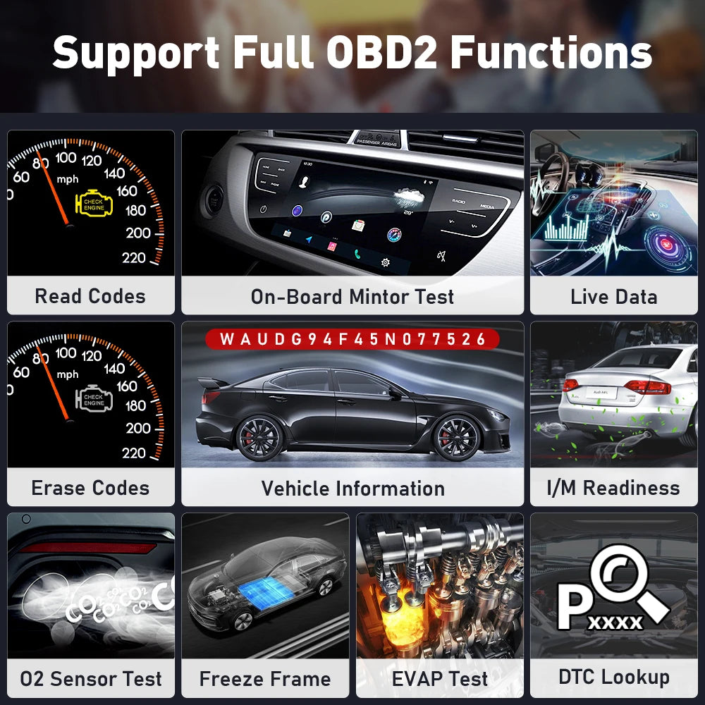 Thinkdiag2 OBD2 диагностичен скенер с двупосочен контрол, Bluetooth и CAN-FD, съвместим с iOS и Android