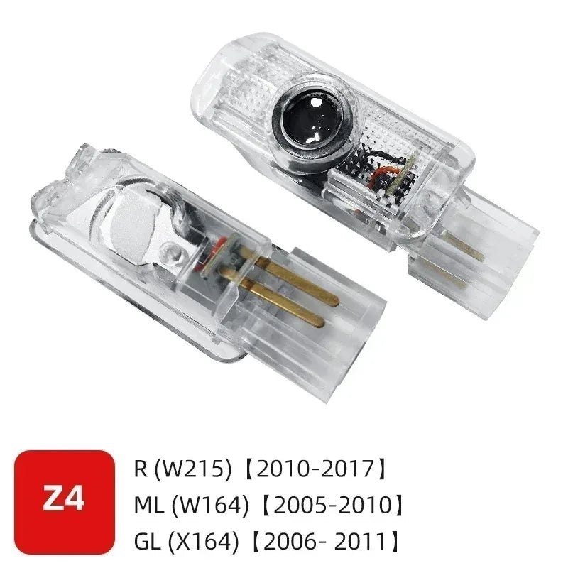 Комплект 2 бр. LED прожектори за врати с лого за Mercedes-Benz (GT, W223, W639, W168, W245, W215, W164, X164, W204, W219, W206, W209, W218)