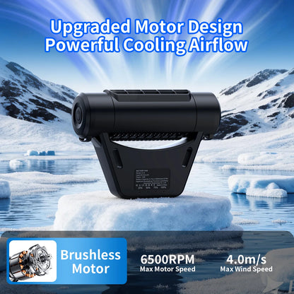 Socool безжичен вентилатор за автомобилен подглавник (задна седалка), 10000 mAh батерия, до 27.5 ч работа, 4 скорости – подходящ за бебета и деца