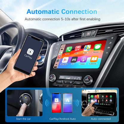 Безжичен адаптер 2-в-1 CarPlay/Android Auto Ezonetronics, съвместим с Mercedes‑Benz, VW Golf, BMW, Audi, Honda, Toyota