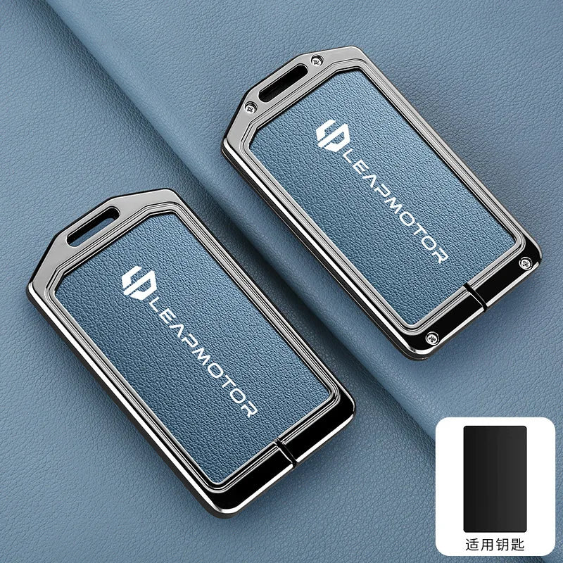 Калъф за NFC смарт ключ Leapmotor C10/C11/C16, цинкова сплав и кожа