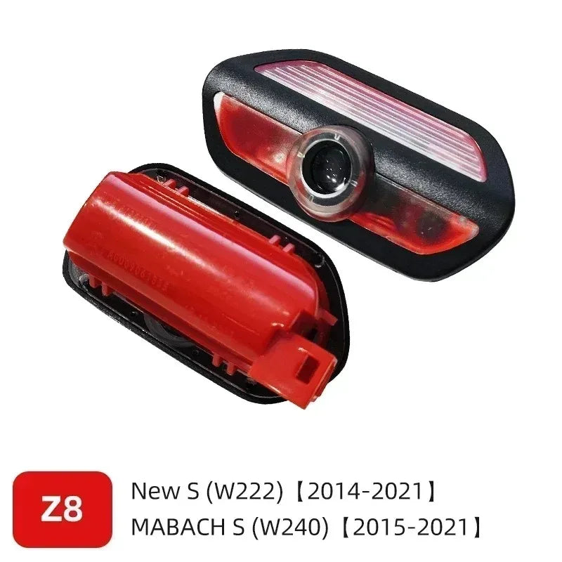 Комплект 2 бр. LED прожектори за врати с лого за Mercedes-Benz (GT, W223, W639, W168, W245, W215, W164, X164, W204, W219, W206, W209, W218)