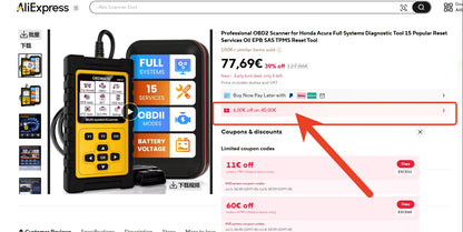 OBD2 скенер за Mercedes-Benz, пълна системна диагностика, ресет на масло, ETC, EPB, ABS, SAS и акумулатор