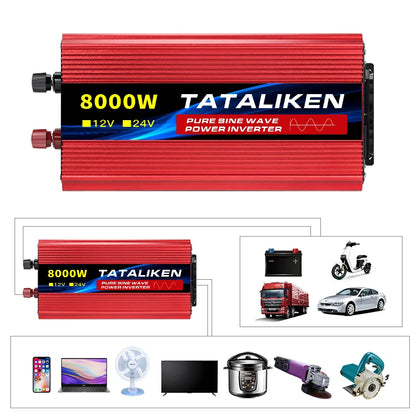 Автомобилен инвертор 12V към 220V 50Hz, чиста синусоида, EU контакт, с LED индикация