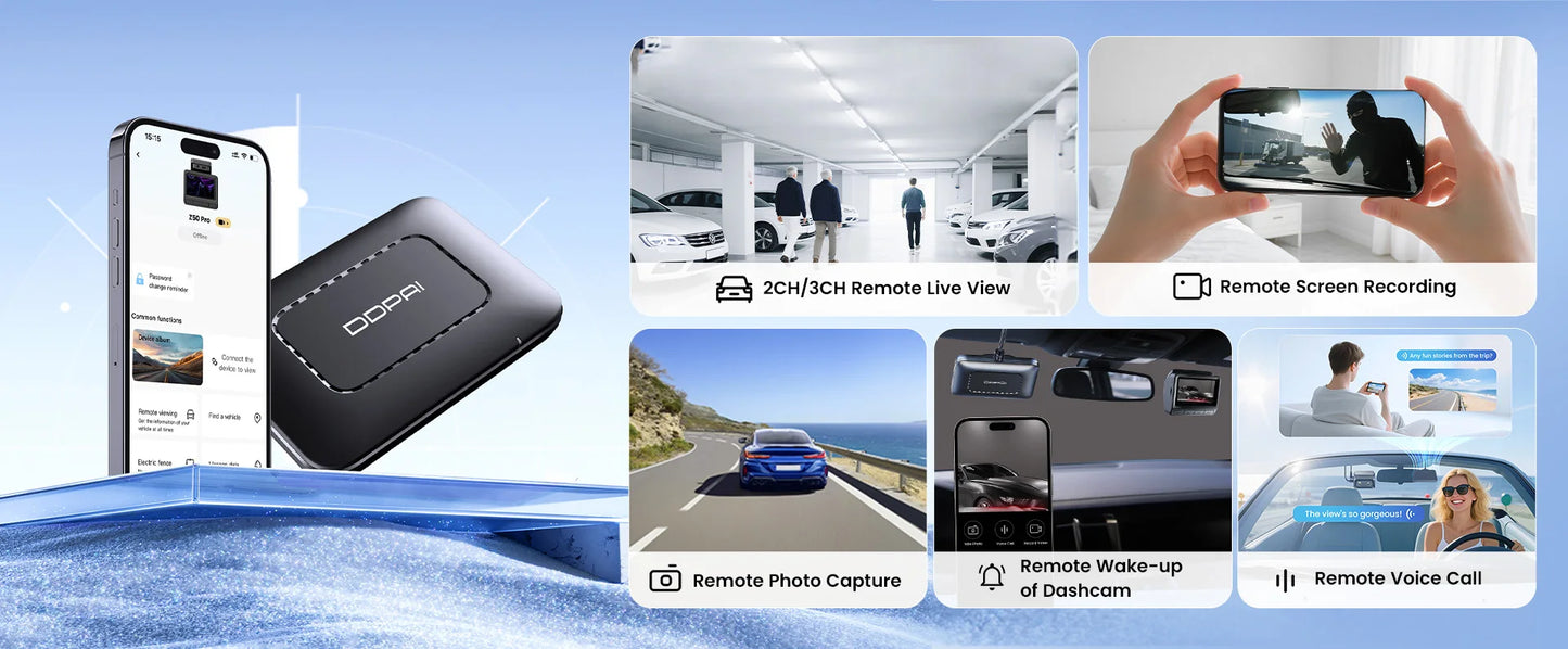 DDPAI Z60 Pro 4K двуканален автомобилен видеорегистратор (предна и вътрешна камера), HDR, сензор Sony STARVIS 2 IMX678, 5 GHz Wi‑Fi, GPS, ADAS, 4G