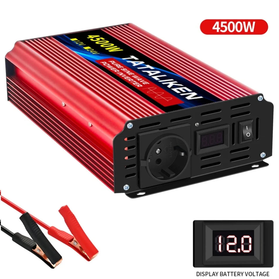 Автомобилен инвертор 12V към 220V 50Hz, чиста синусоида, EU контакт, с LED индикация