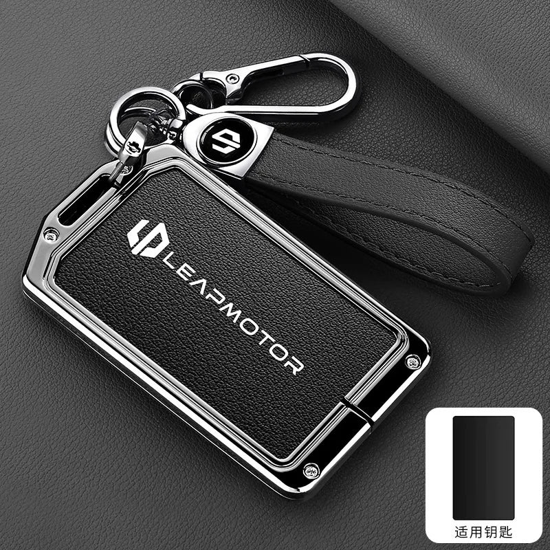 Калъф за NFC смарт ключ Leapmotor C10/C11/C16, цинкова сплав и кожа