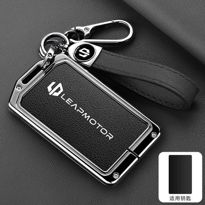 Калъф за NFC смарт ключ Leapmotor C10/C11/C16, цинкова сплав и кожа