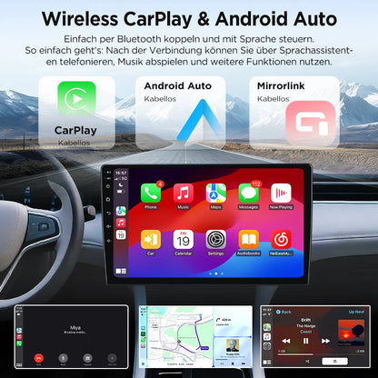 Junsun 9" Android 15 2DIN автомобилна мултимедия за Peugeot 206/206 CC/206 SW (2000–2008), IPS дисплей, GPS навигация, Bluetooth 4.0, Wireless Apple CarPlay и Android Auto
