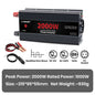 Автомобилен DC-AC инвертор 12V към 220V, 50 Hz, модифицирана синусоида, USB изход, 500–2600 W
