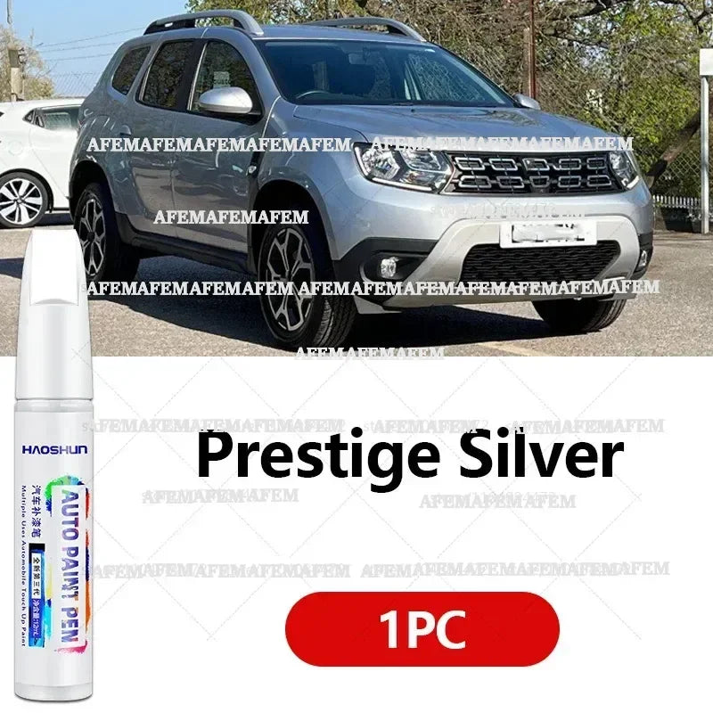 Ретуш маркер за боя и драскотини за Dacia Duster (2010–2025), цветове: черен B20, оранжев, червен, син, сребрист, бял